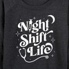 Women's - Instant Message - Night Shift Life Lightweight French Terry Wide Neck Long Sleeve Graphic Shirt - 2 of 4
