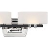 Minka Lavery Modern Wall Light Coal Polished Nickel Hardwired 17 1/4" 2-Light Fixture LED Frosted White Glass Shade for Bathroom - 3 of 3