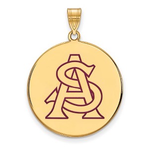 Black Bow Jewelry 14k Yellow Gold Plated Sterling Silver Arizona State Sun Devils NCAA Extra Large Pendant - 1 of 3