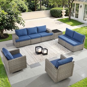 Outdoor Sectional Sofa Patio Furniture Sets with Thickened Cushions - 1 of 4