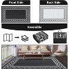 Outdoor Rug Waterproof Plastic Straw Washable Carpet Modern Border Reversible Mat for Camping RV Deck Porch Balcony Backyard - 3 of 4