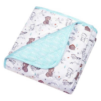 Trend Lab Reversible Baby Quilt - Fishing Bears