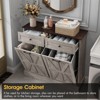 Double Tilt Out Trash Bin Cabinet, Hidden Trash Holder for 10 Gallon Garbage Can - 3 of 4