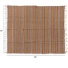 Storied Home Cotton Blend Throw with Stripes and Fringe, Rust Color, Natural and Black - 2 of 4