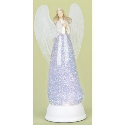 Roman 12" LED Lighted Battery Operated Christmas Angel Swirling Glitterdome Figure