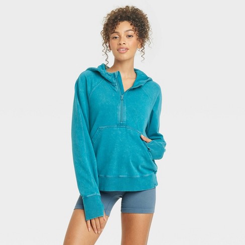 Women's Sandwash Half Zip Pullover - All In Motion™ Light Blue Xxl : Target