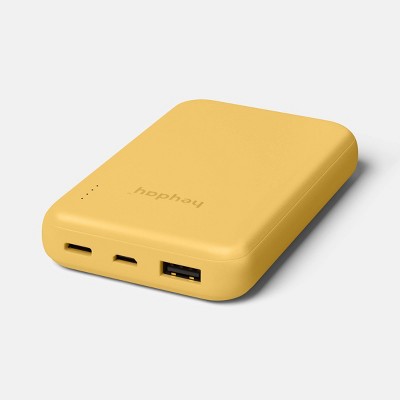 5000mAh Power Bank - heyday™ Yellow Gold: Charge Indicator, Quick Charge, Dual Charging