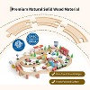 Train Table, Multipurpose Wooden Toy Activity Playset for Children w/Tracks and Drawer, Reversible Top - Natural - 4 of 4