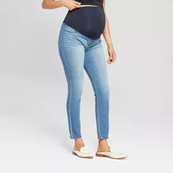Over Belly Distressed Straight Maternity Jeans - Isabel Maternity 