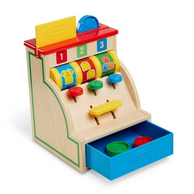 Melissa & Doug Spin And Swipe Wooden Toy Cash Register With 3 ...