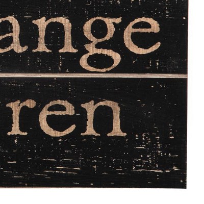 Rustic Black and Beige Distressed Wood Wall Sign, 14 x 10.5 inch