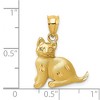 Black Bow Jewelry 14k Yellow Gold Satin and Polished, Diamond Cut Cat Pendant - 4 of 4