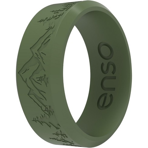 Enso Rings Classic Etched Bevel Series Silicone Ring - 9 - Pine Peak