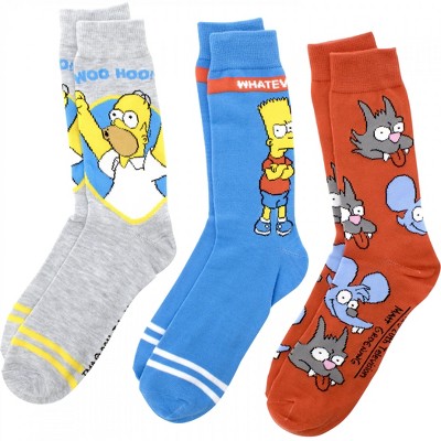 Mens The Simpsons Whatever 3-Pack Crew Socks