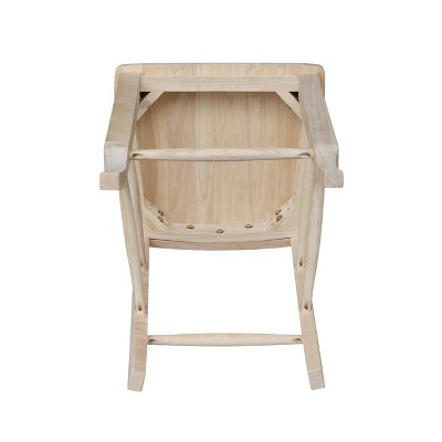 Eco-Friendly Parawood 24" Swivel Double X-Back Barstool - Unfinished