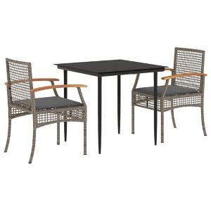 vidaXL Garden Dining Set - Gray 31.5" x 31.5" x 29.1" 2 Items - 1 of 4