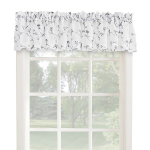 Collections Etc Sheer Floral Embroidered Rod Pocket Curtains - 1 of 3