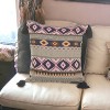 HomeRoots 20" Black and Yellow Throw Pillow with Tassels - 2 of 4