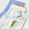 Women's Forget Me Not 3pk Mid Crew Socks - A New Day™ Ivory/Blue 4-10: Recycled Polyester, Floral Knit - 3 of 3