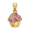 Black Bow Jewelry 14k Yellow Gold 3D Bead Icing Cupcake Pendant - 3 of 4