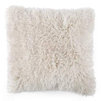 24"x24" Oversized Plush Faux Fur Square Throw Pillow - Yorkshire Home