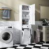 TopComfy Decorative Storage Cabinets Laundry Cabinet with 1 Storage cabinet and 1 Drawer Bathroom furniture for Bathroom, White, 18.11"*11.81"*70.87" - 2 of 4