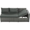 Outdoor 6 Piece Furniture Set, All Weather PE Rattan Sofa Set with Chairs and Table, PE Rattan Chairs With Cushions-Coolbibila - 4 of 4
