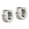 Chisel Stainless Steel Brushed and Polished with Cubic Zirconia 5mm Hinged Hoop Earrings - 4 of 4