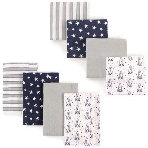 Hudson Baby Flannel 7 Piece Receiving Blanket Set - Boy Modern Print, Soft Baby Blankets