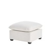 Alilang 26.00 inches Contemporary Ottoman with Removable Cushion and Wooden Legs-White - 3 of 4
