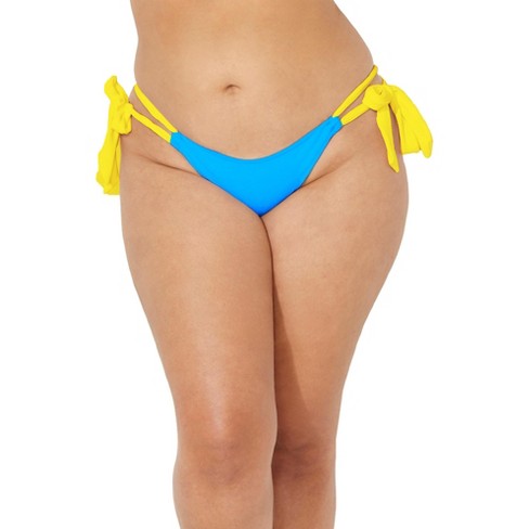 Women's V-front Mid-rise High Leg Cheeky Bikini Bottom - Shade