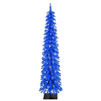 Puleo 2' Pre-Lit Artificial Blue Potted Arctic Fir Tree