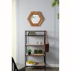 MAYEERTY 18.5" x 18.5" Hexagon Wall Mirror with Natural Wood Frame, Wall Decor for Living Room Bathroom Hallway, - 2 of 4