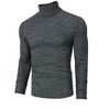 Men's Stretch Muscle Tshirts Turtleneck Long Sleeve Knit Tees Casual Slim Fit Basic Shirt Tops - 2 of 4