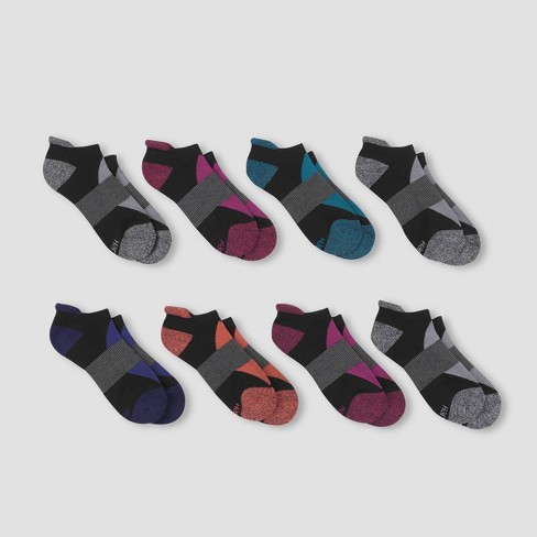 Hanes Premium Performance Women's Cushioned 6+2 Bonus Pack No Show Tab  Athletic Socks - Black 5-9 : Target