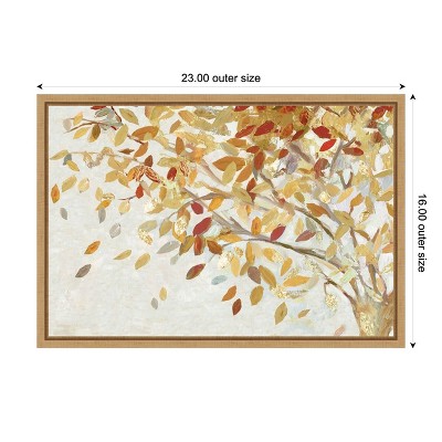 Autumn Leaves Red and Gold Canvas Wall Art Print