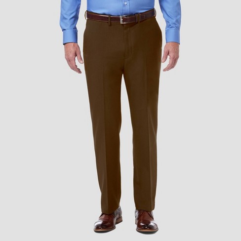 Haggar Mens Premium Comfort Classic Fit Flat Front Expandable Waist Pant