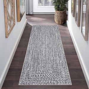 Modern Braided Print Area Rug Machine Washable Rug Stain Resistant Indoor Carpet With Non-Slip Backing Non Shedding Low Pile Floor Cover - 1 of 4