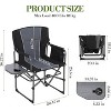 Oversized Camping Director Chair Portable Folding Lawn Chair for Adults with Side Table Storage Pouch Heavy Duty Capacity for Picnic Concert Black - 2 of 4