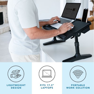 LAPGEAR Easy Tilt Adjustable Laptop Bed Desk Black