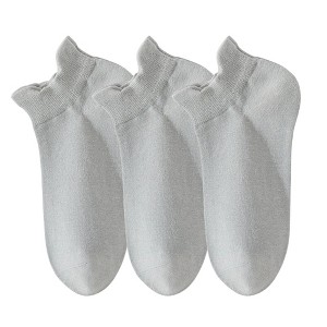 Anna-Kaci 3-Pack Women's Low Cut Ankle Socks with Heel Tab Design Antibacterial Cotton - 1 of 4