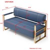 NicBex Loveseat Sofa Modern Bonded Leather Upholstered Loveseat Couch for Living Room,Small 2 Seater Sofa Couch with Metal Arms for Bedroom,Blue - 3 of 4