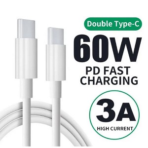 60W Charging Cable, Type C Fast Charging Cable, PD Fast Charge 60W USB-C To USB-C Data Cable For Phones, Laptops - 1 of 4