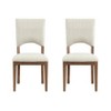 Treasure Trove Accents Set of 2 Wellington Dining Chair Brown: Cushioned, Linen Upholstery, Rubberwood Frame - 2 of 4