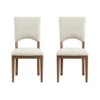 Treasure Trove Accents Set of 2 Wellington Dining Chair Brown: Cushioned, Linen Upholstery, Rubberwood Frame - image 2 of 4