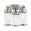 Livex Lighting Hillcrest 3 - Light Flush Mount in  Brushed Nickel - 3 of 4