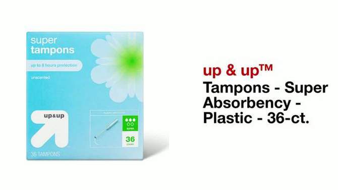 Tampons - Super Absorbency - Plastic - 36ct - up &#38; up&#8482;, 2 of 5, play video