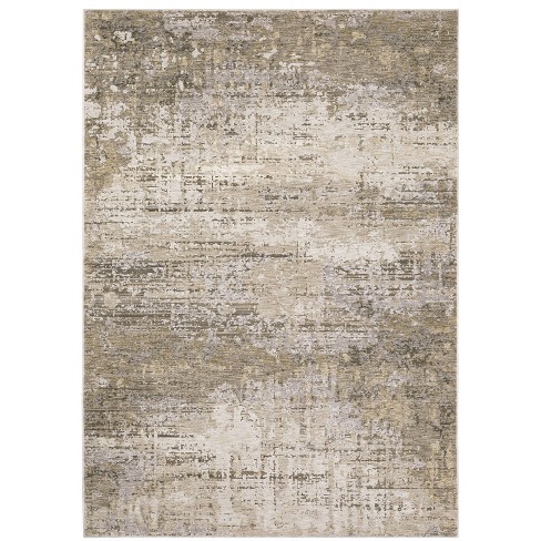 Distressed Industrial Style Abstract Rug