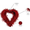 14" Tinsel Heart Valentine's Wreath - Perfect for Front Door or Wall Decor, Indoor/Outdoor Use. By 4E's Novelty - 3 of 4