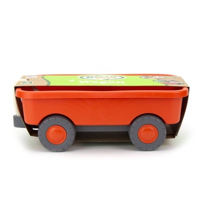 green toys wagon outdoor toy orange